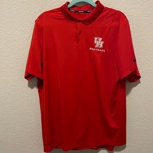 Red Nike University of Houston Football Polo Size Large
